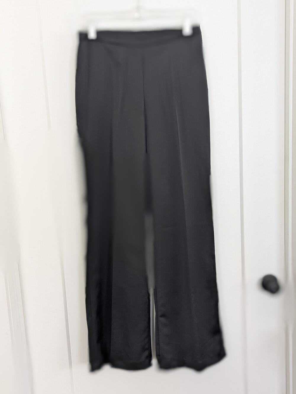 NWT Kasper Evening Sz 6 Black Wide Leg Dress Pants Satin/Silky Finish